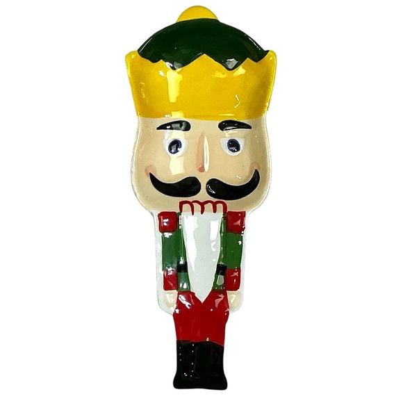 Nutcracker Spoon Rest Hand Painted Ceramic Holiday Christmas Kitchen Decor - Picture 2 of 16